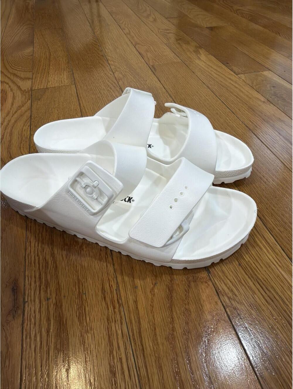 Size 41 Birkenstock Arizona Eva Mens Sandals  White Rubber Slides Men’s 8.0